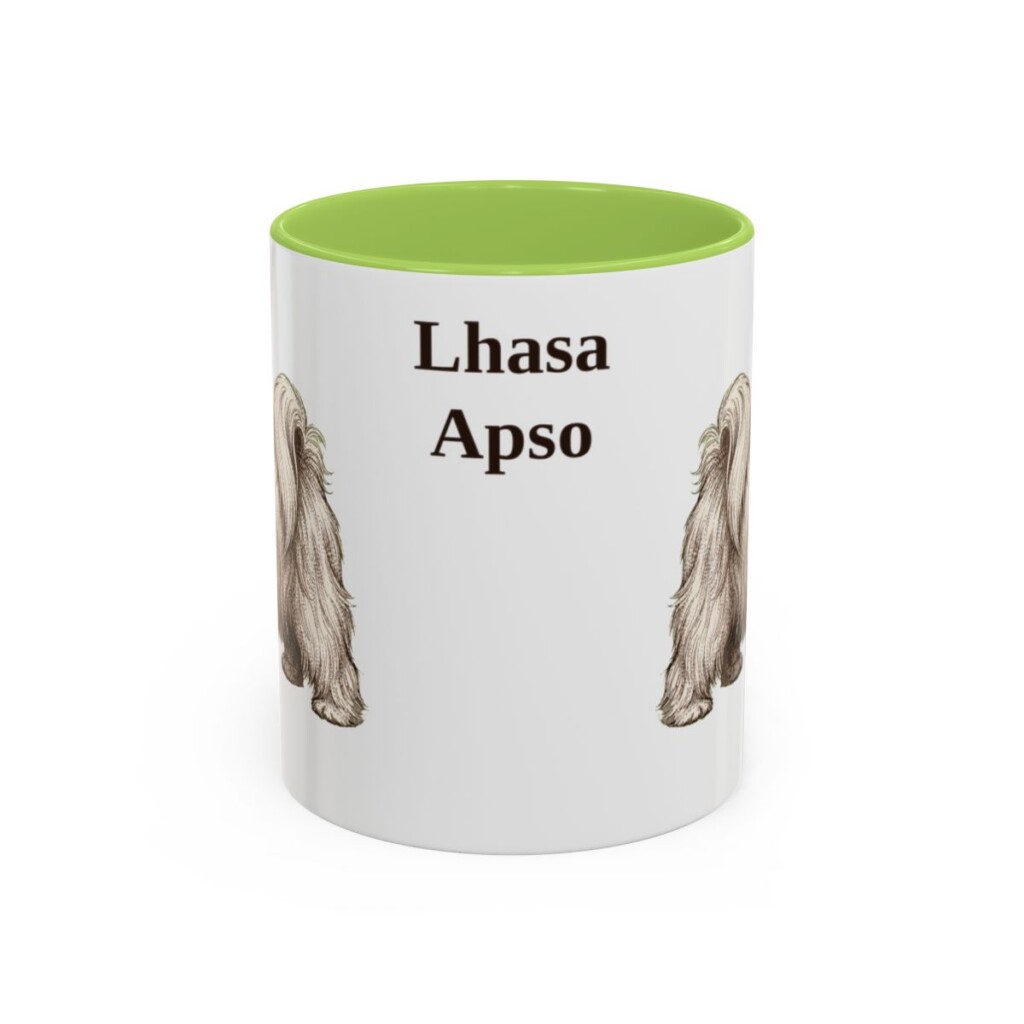 11oz Lhasa Apso Mug, Light Green, front view