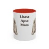 11oz-lhasa-apso-mug-mom-red 11oz Lhasa Apso Dog Mom Mug, Red, front view