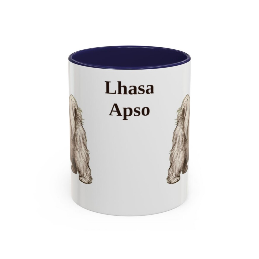 11oz Lhasa Apso Mug, Navy, front view
