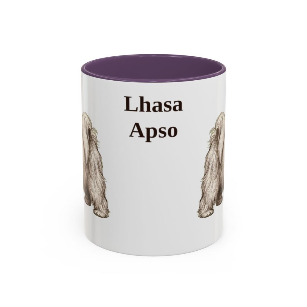 11oz Lhasa Apso Mug, Purple, front view
