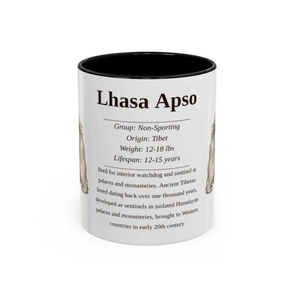 11oz Lhasa Apso Mug, Black, front view
