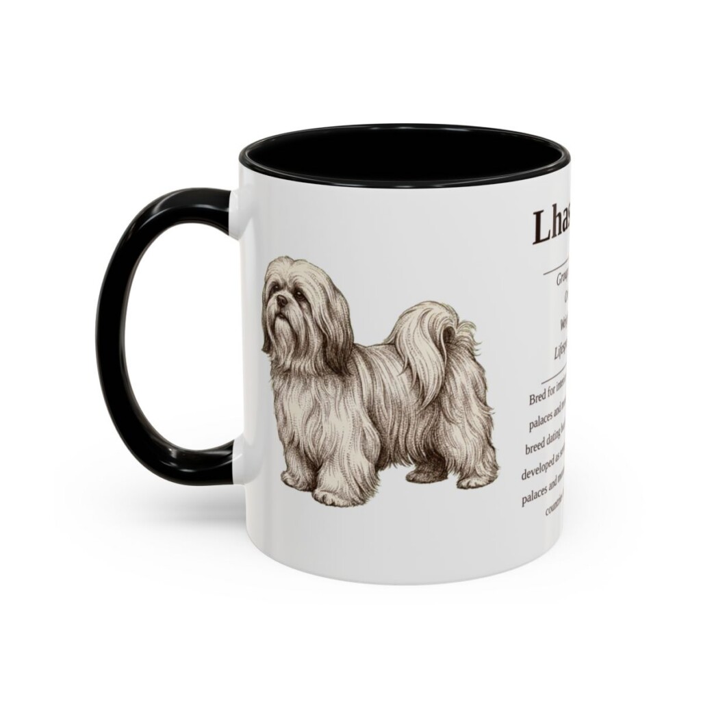 11oz Lhasa Apso Mug, Black, left side view