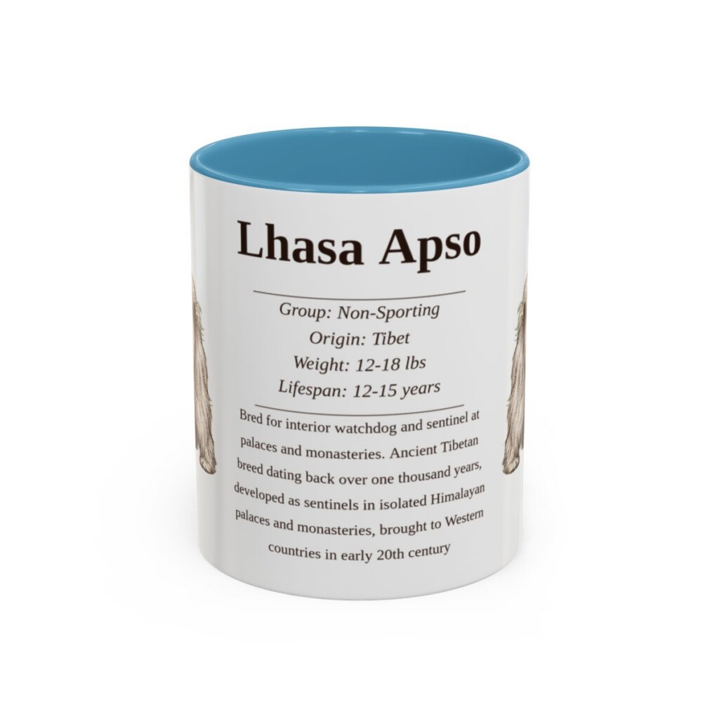 11oz Lhasa Apso Mug, Light Blue, front view