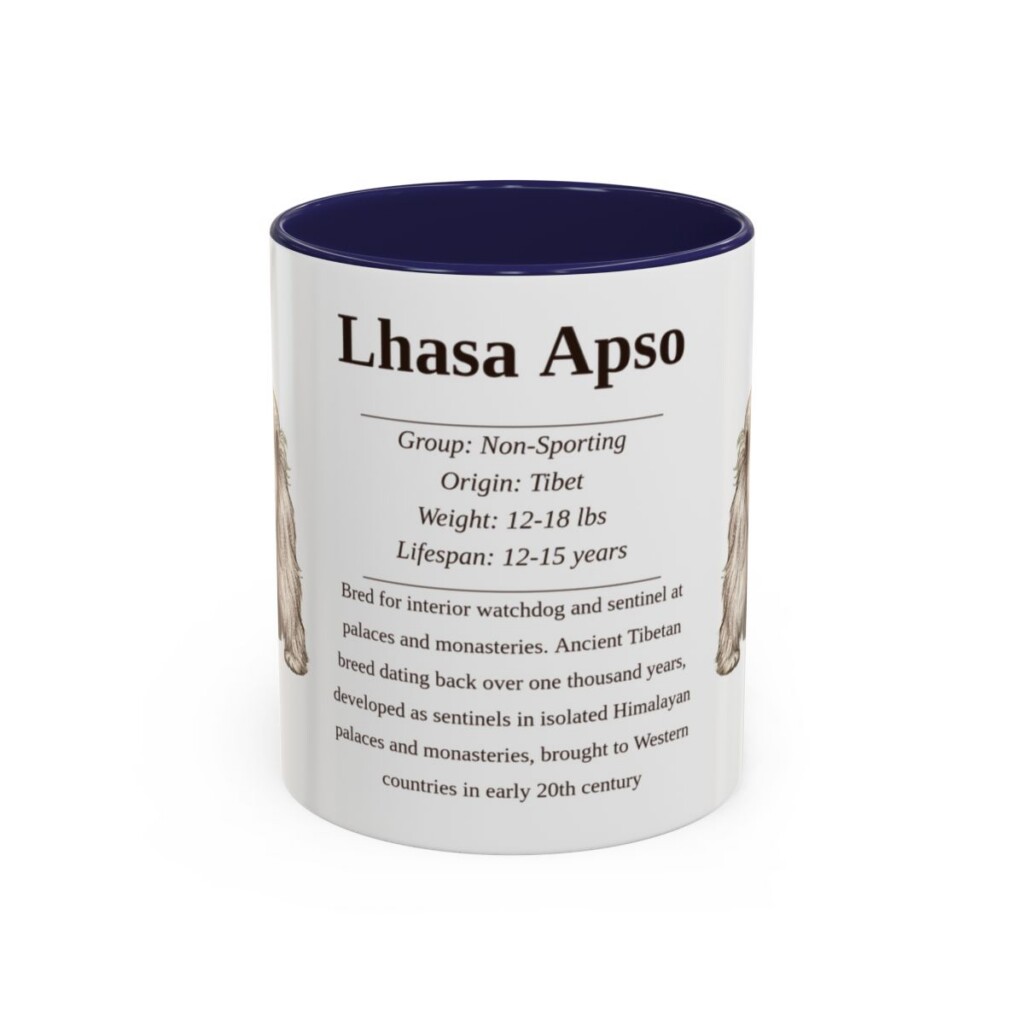 11oz Lhasa Apso Mug, Navy, front view