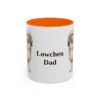 11oz Lowchen Dog Dad Mug, Orange, front view