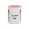 11oz Lowchen Dog Dad Mug, Pink, front view