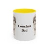 11oz Lowchen Dog Dad Mug, Yellow, front view