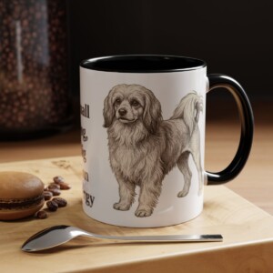 11oz Funny Lowchen Mug, Black, lifestyle photo