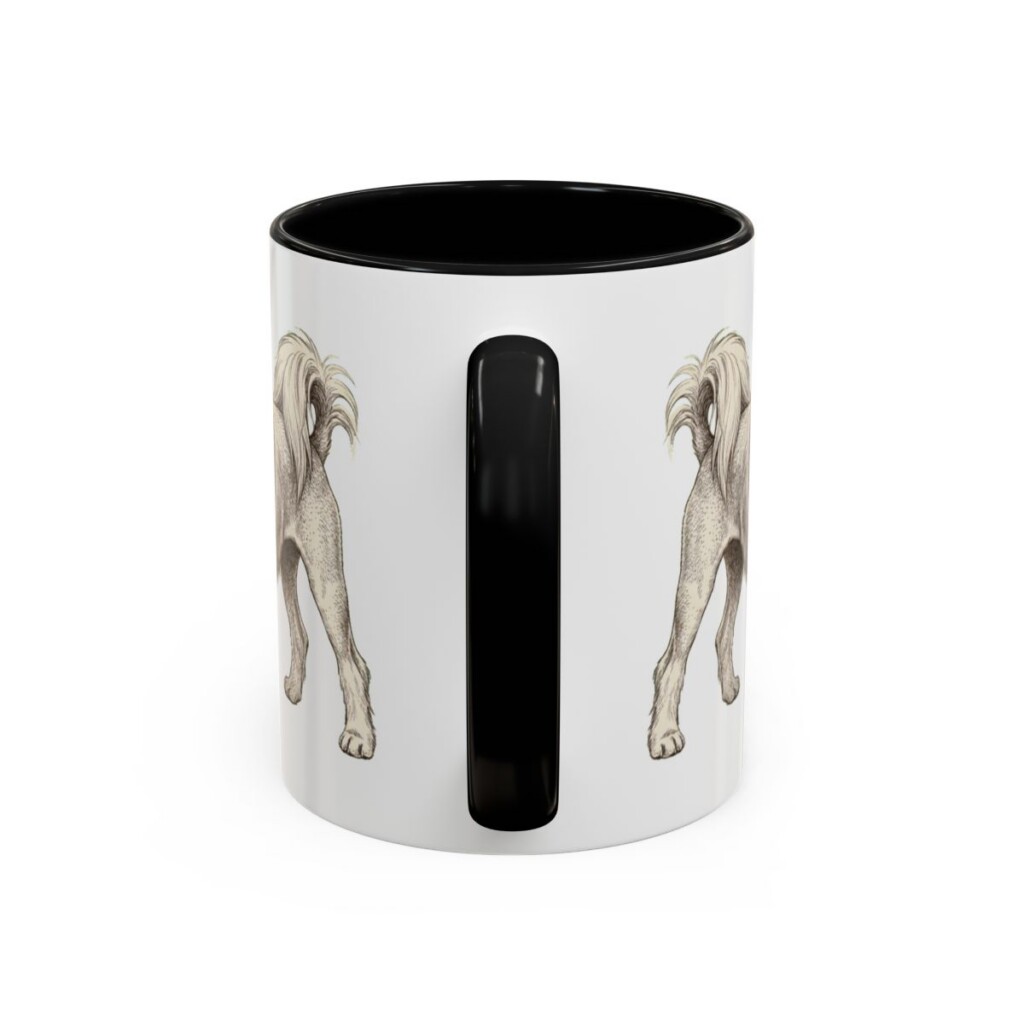 11oz Funny Lowchen Mug, Black, back view