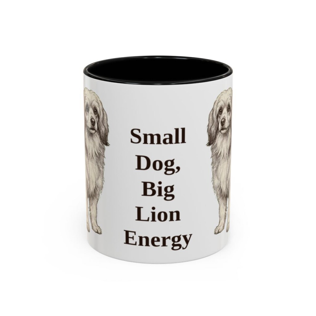11oz Funny Lowchen Mug, Black, front view