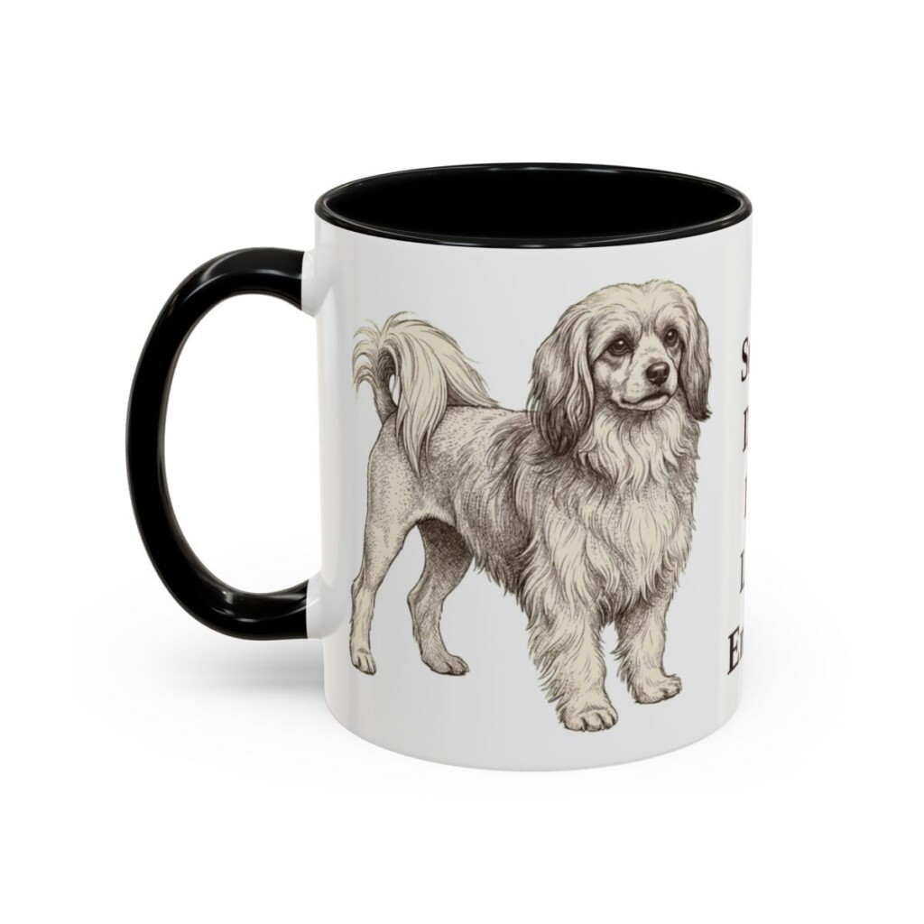 11oz Funny Lowchen Mug, Black, left side view