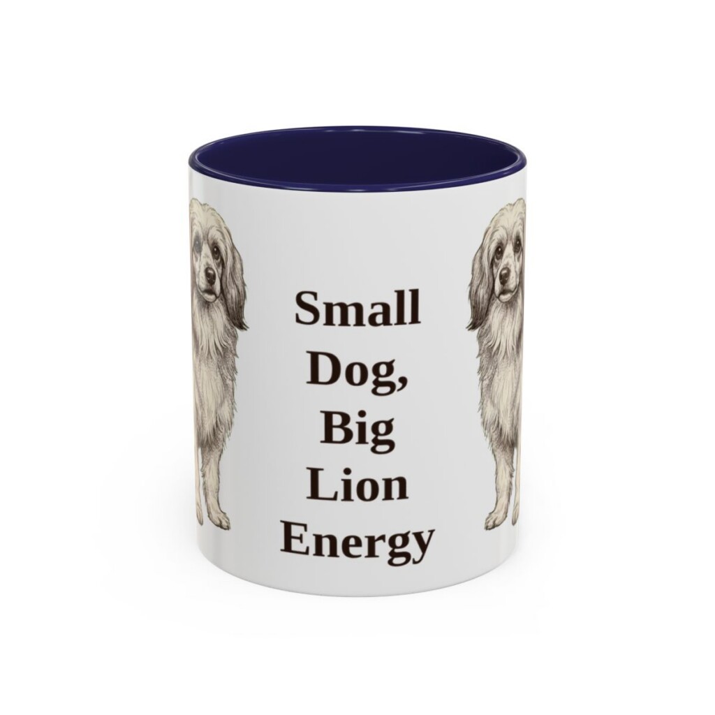 11oz Funny Lowchen Mug, Navy, front view
