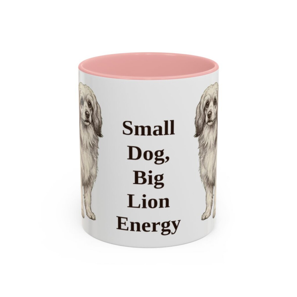 11oz Funny Lowchen Mug, Pink, front view