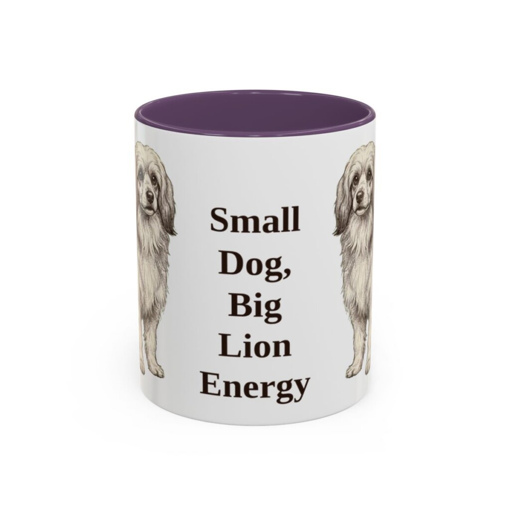 11oz Funny Lowchen Mug, Purple, front view