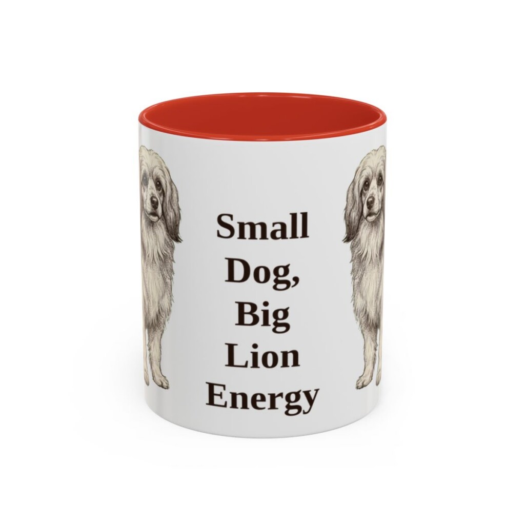11oz Funny Lowchen Mug, Red, front view