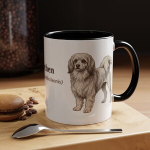 11oz Lowchen Latin Mug, Black, lifestyle photo