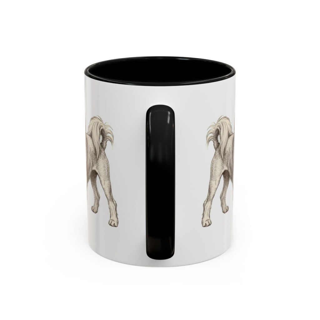 11oz Lowchen Latin Mug, Black, back view