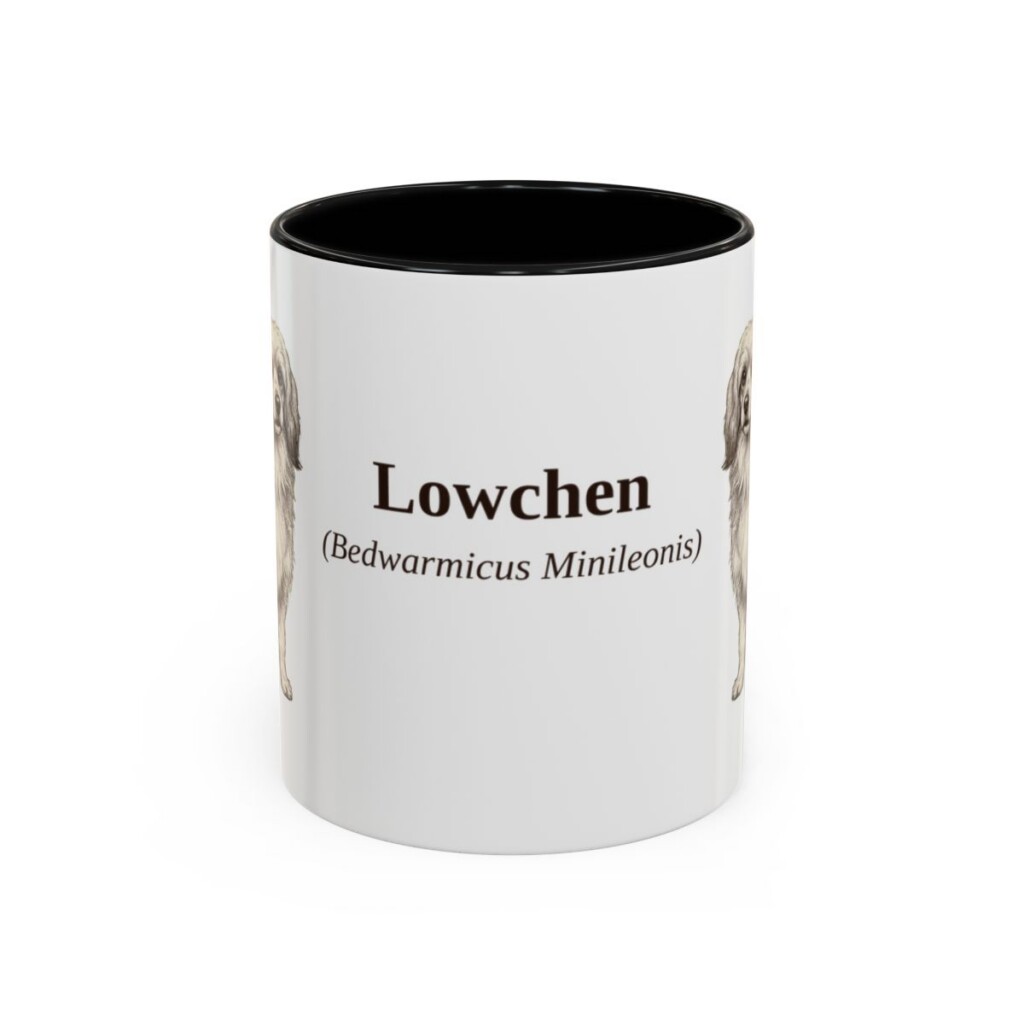 11oz Lowchen Latin Mug, Black, front view