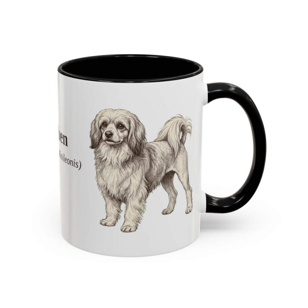 11oz Lowchen Latin Mug, Black, right side view