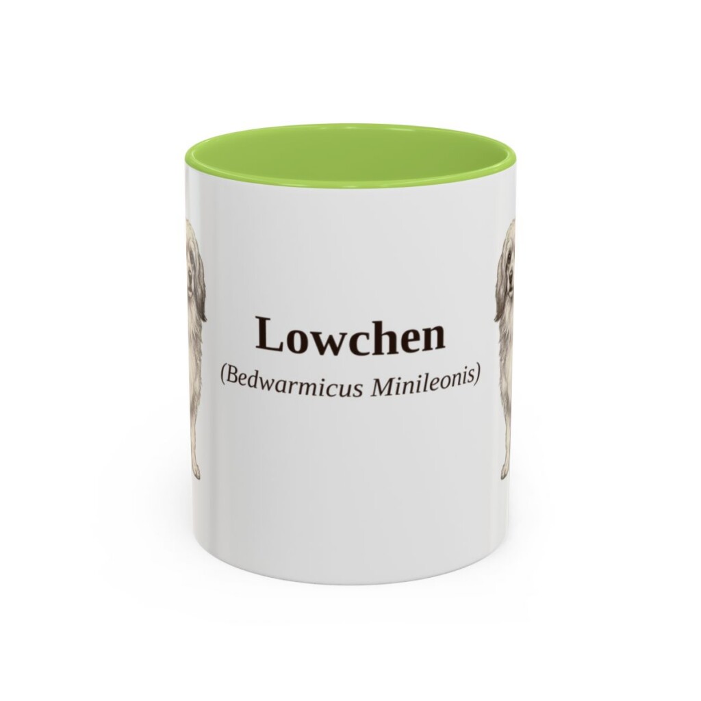 11oz Lowchen Latin Mug, Light Green, front view