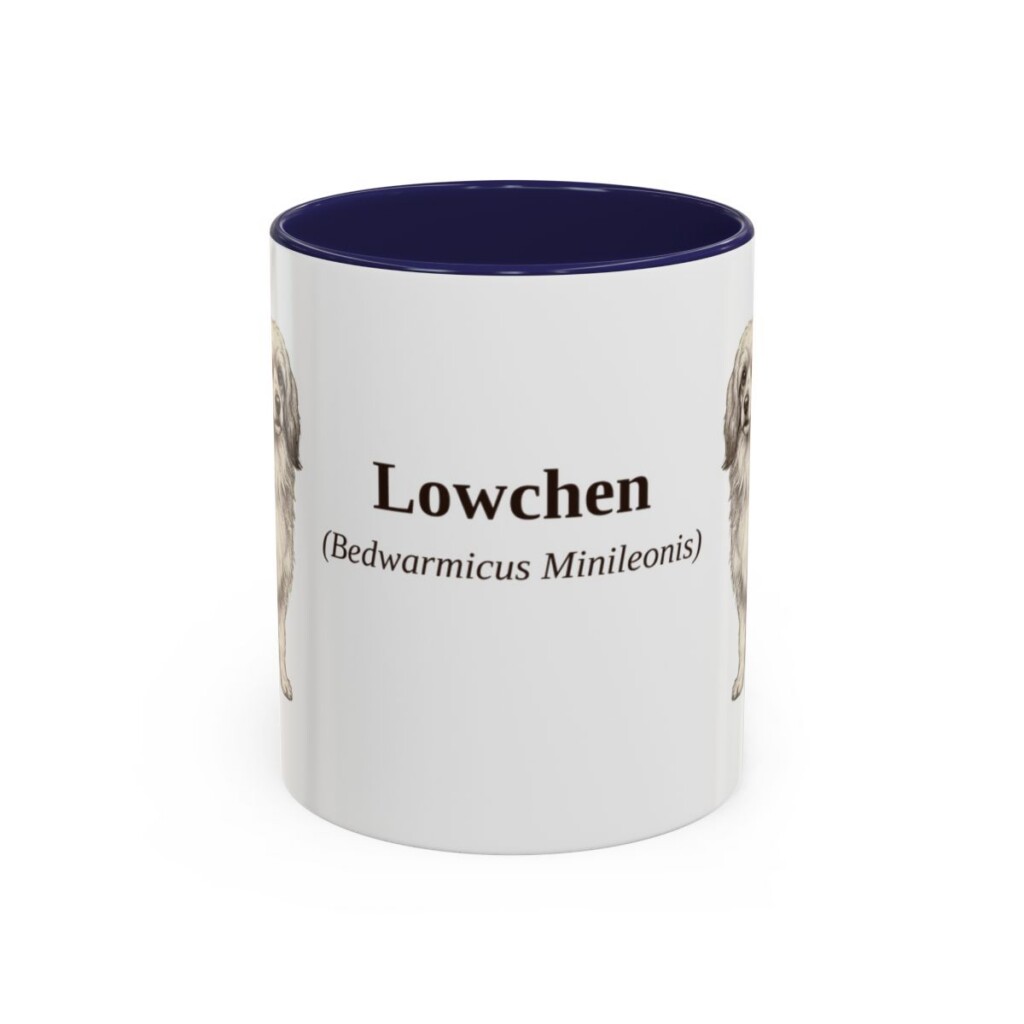 11oz Lowchen Latin Mug, Navy, front view