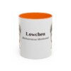11oz Lowchen Latin Mug, Orange, front view