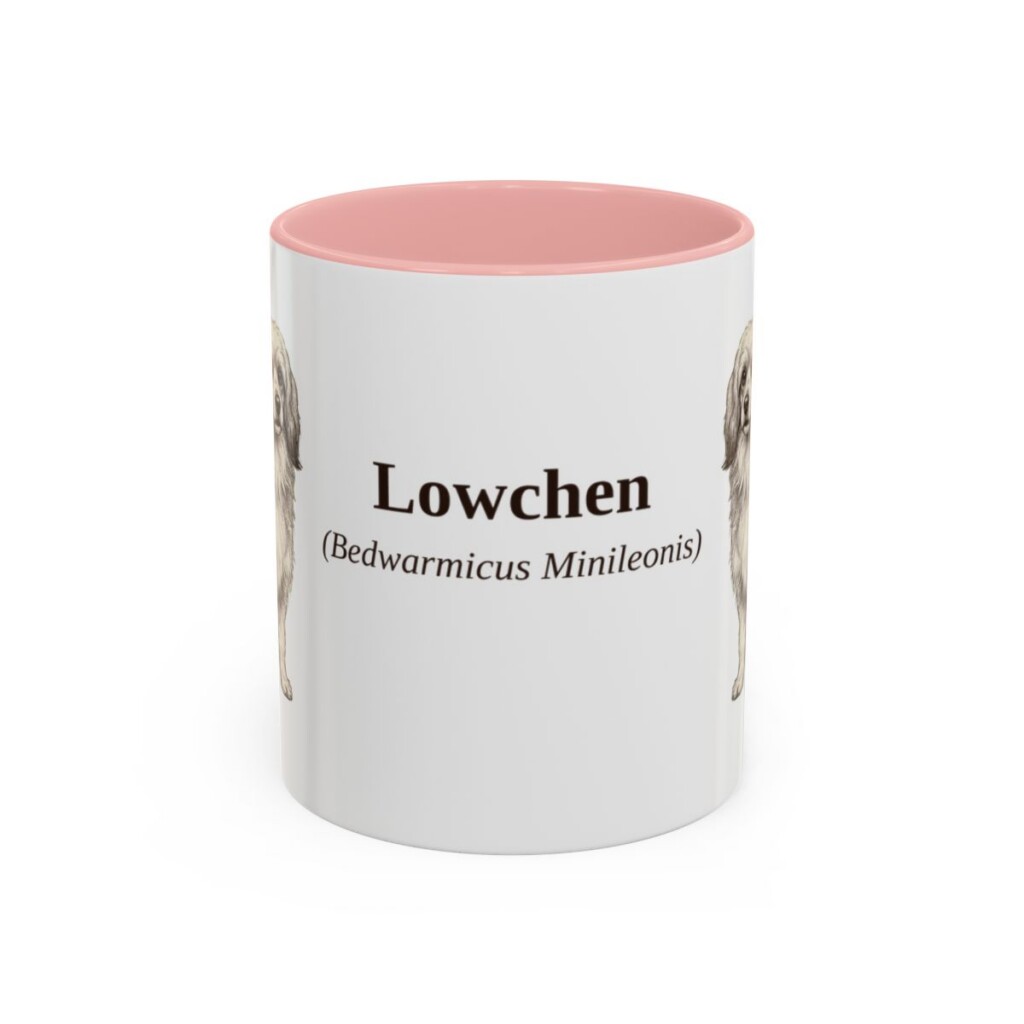 11oz Lowchen Latin Mug, Pink, front view