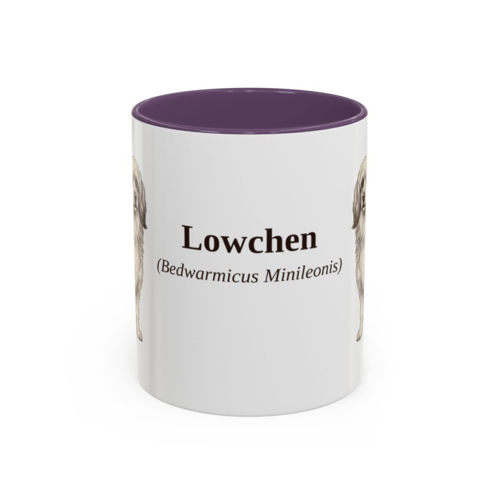11oz Lowchen Latin Mug, Purple, front view