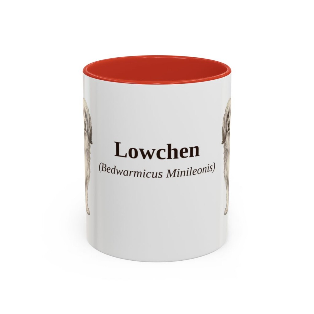 11oz Lowchen Latin Mug, Red, front view