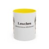 11oz Lowchen Latin Mug, Yellow, front view