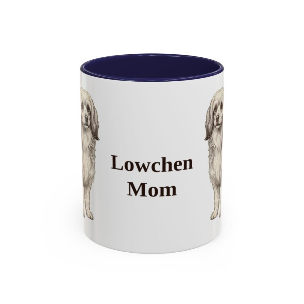 11oz Lowchen Dog Mom Mug, Navy, front view
