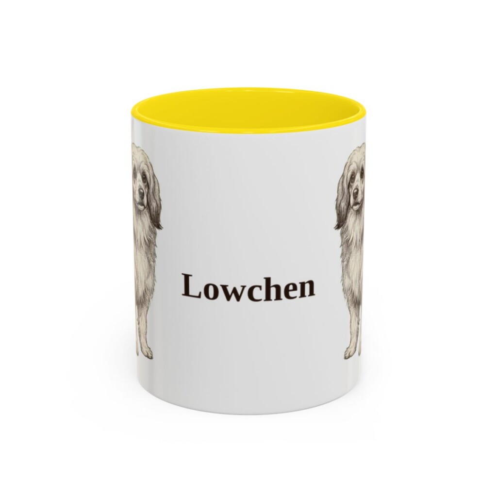 11oz Lowchen Mug, Yellow, front view