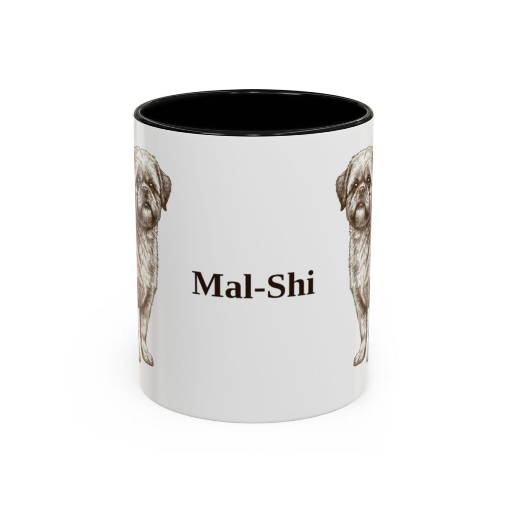 11oz Mal-Shi Mug, Black, front view