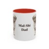11oz Mal-Shi Dog Dad Mug, Red, front view