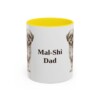 11oz Mal-Shi Dog Dad Mug, Yellow, front view