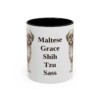 11oz Funny Mal-Shi Mug, Black, front view