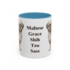 11oz Funny Mal-Shi Mug, Light Blue, front view