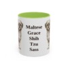 11oz Funny Mal-Shi Mug, Light Green, front view
