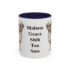11oz Funny Mal-Shi Mug, Navy, front view