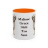 11oz Funny Mal-Shi Mug, Orange, front view