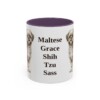 11oz Funny Mal-Shi Mug, Purple, front view