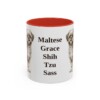 11oz Funny Mal-Shi Mug, Red, front view