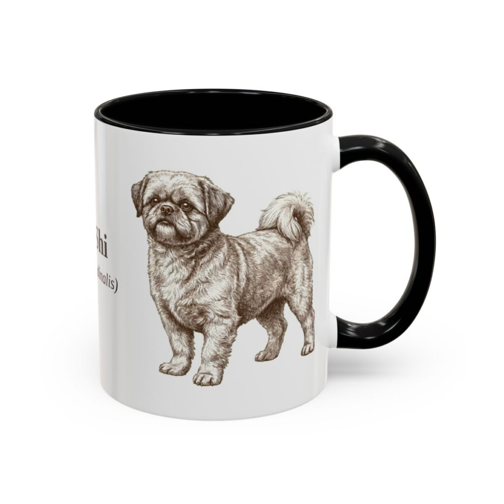 11oz Mal-Shi Latin Mug, Black, right side view