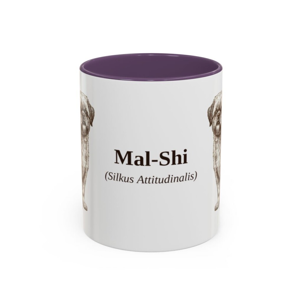 11oz Mal-Shi Latin Mug, Purple, front view