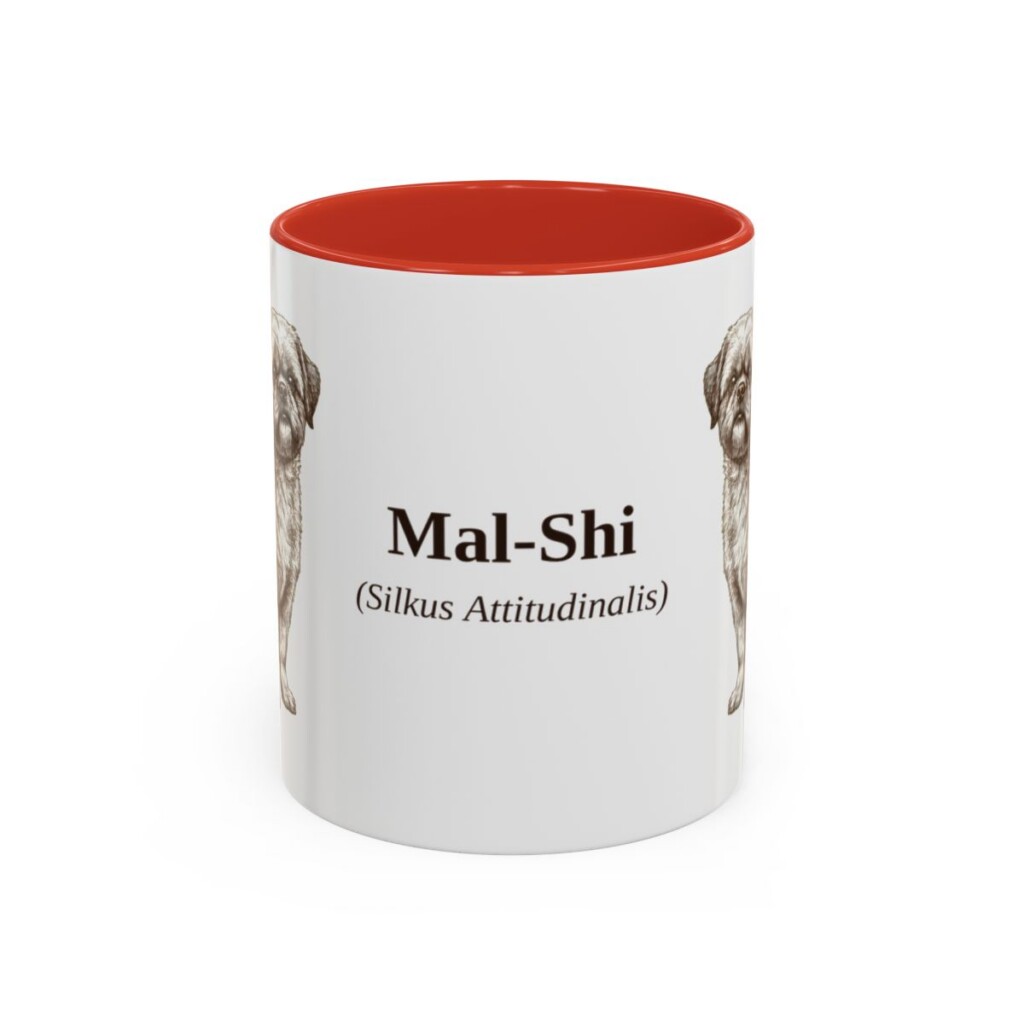 11oz Mal-Shi Latin Mug, Red, front view