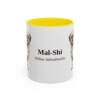 11oz Mal-Shi Latin Mug, Yellow, front view