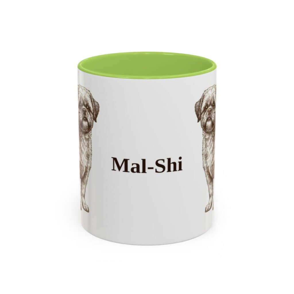 11oz Mal-Shi Mug, Light Green, front view