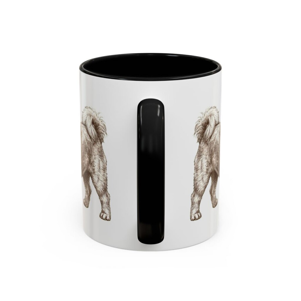 11oz Mal-Shi Dog Mom Mug, Black, back view
