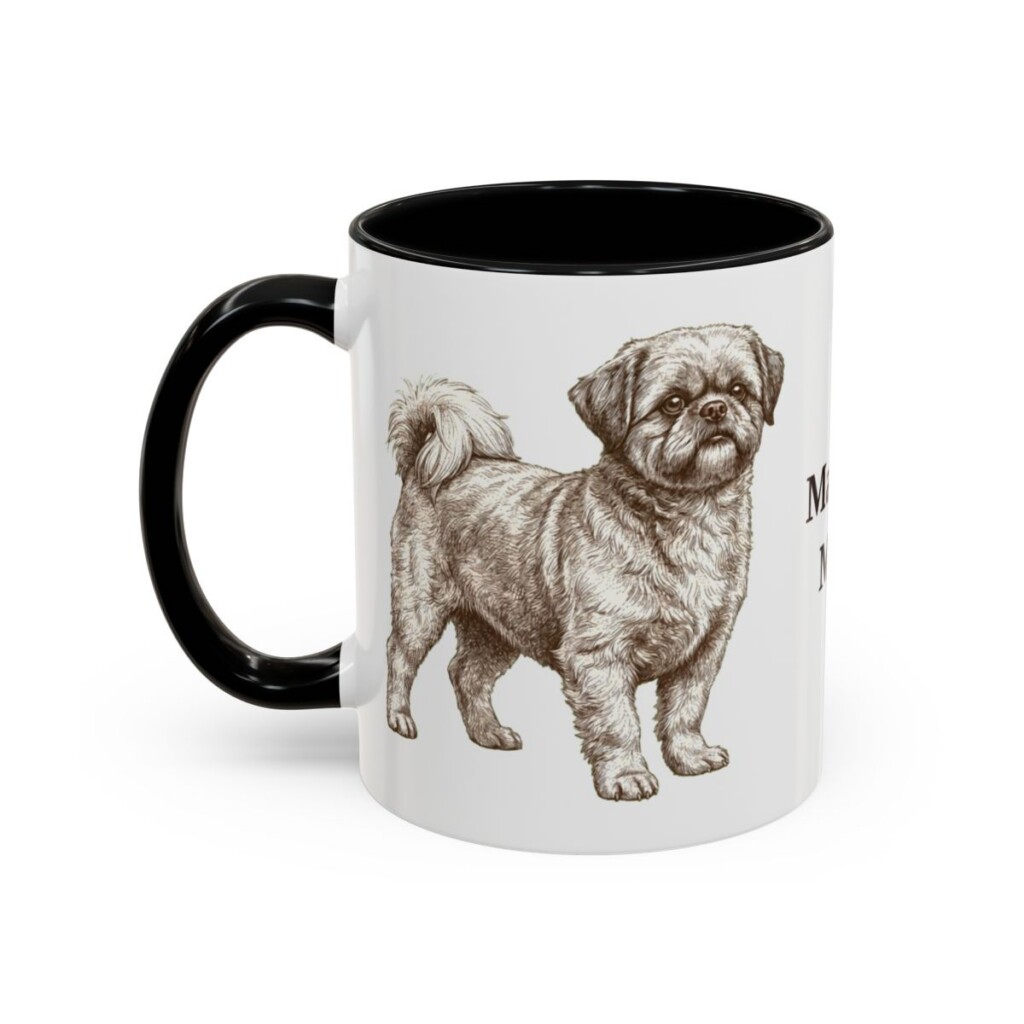 11oz Mal-Shi Dog Mom Mug, Black, left side view