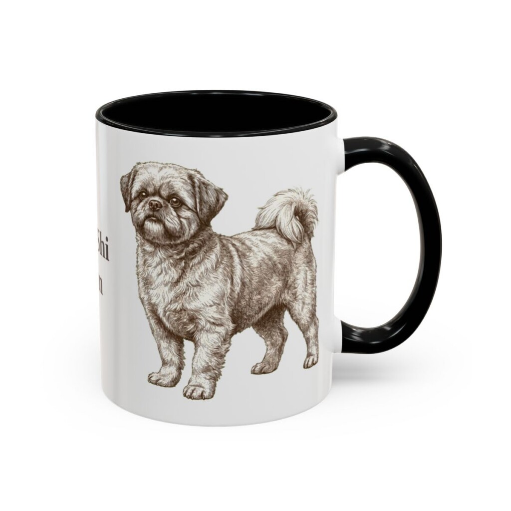 11oz Mal-Shi Dog Mom Mug, Black, right side view